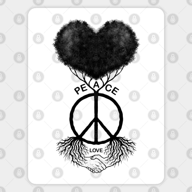 Peace symbol with tree peace sing Magnet by Artardishop